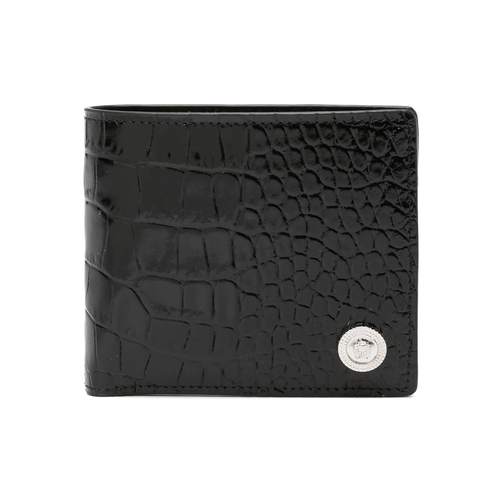 VERSACE Кошелек из телячьей кожи мужской черный