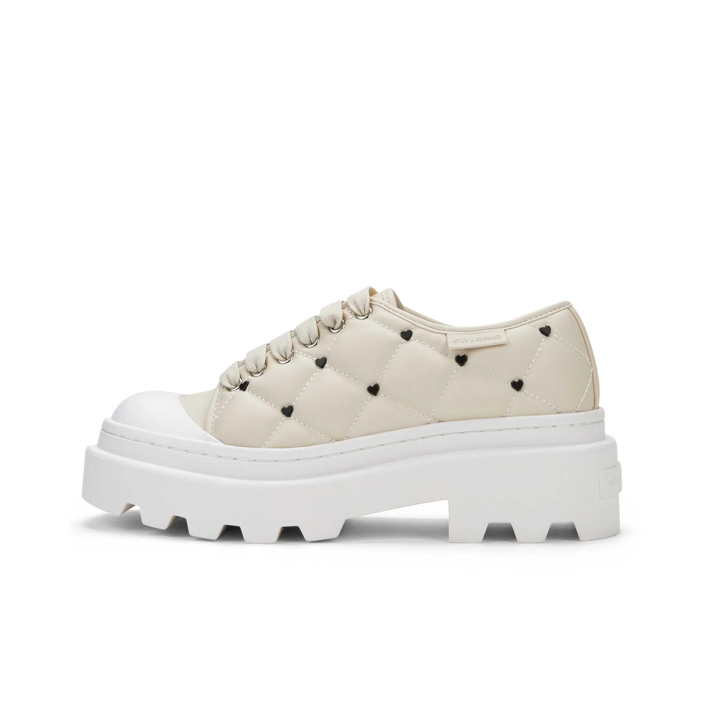 CHARLES&KEITH Low Top Canvas Athletic Shoes Women's Solid Color