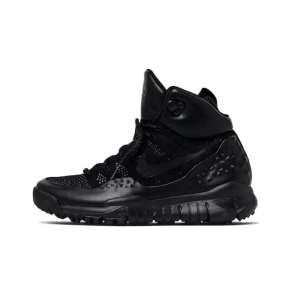 Nike Lupinek Flyknit Амортизация Износостойкий Высокий Топ Уличная Обувь Унисекс Черный