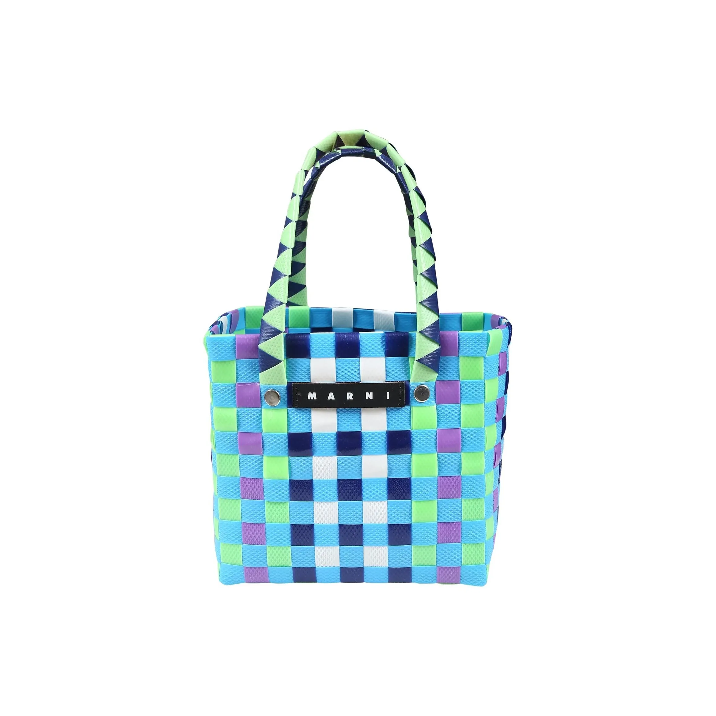 MARNI Polypropylene With Cow Leather One Shoulder Handbag Extra Mini Kids' Green & Blue & Purple
