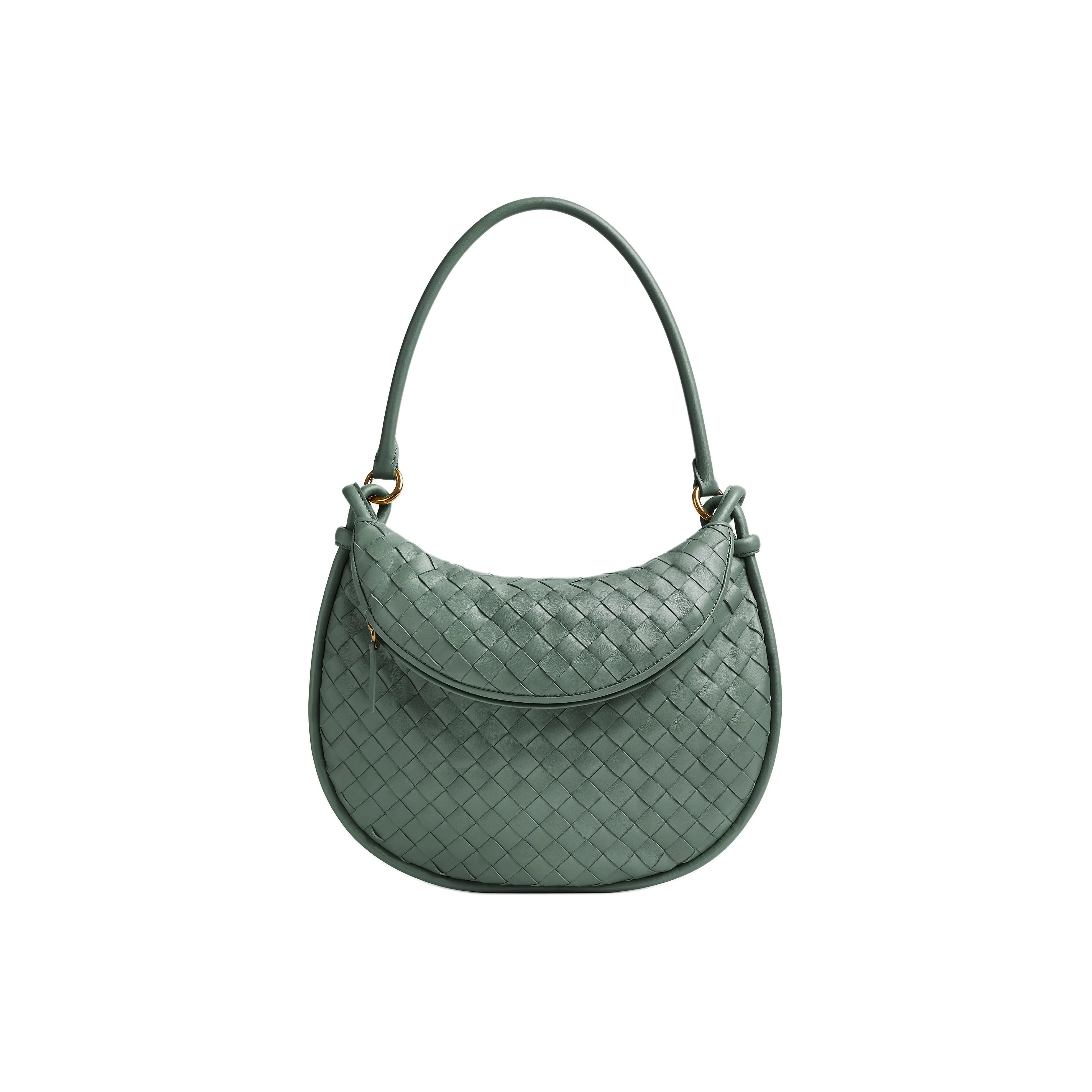 Bottega Veneta Sheepskin Handbag Shoulder Bag Medium Size Women's Aloe Vera Green