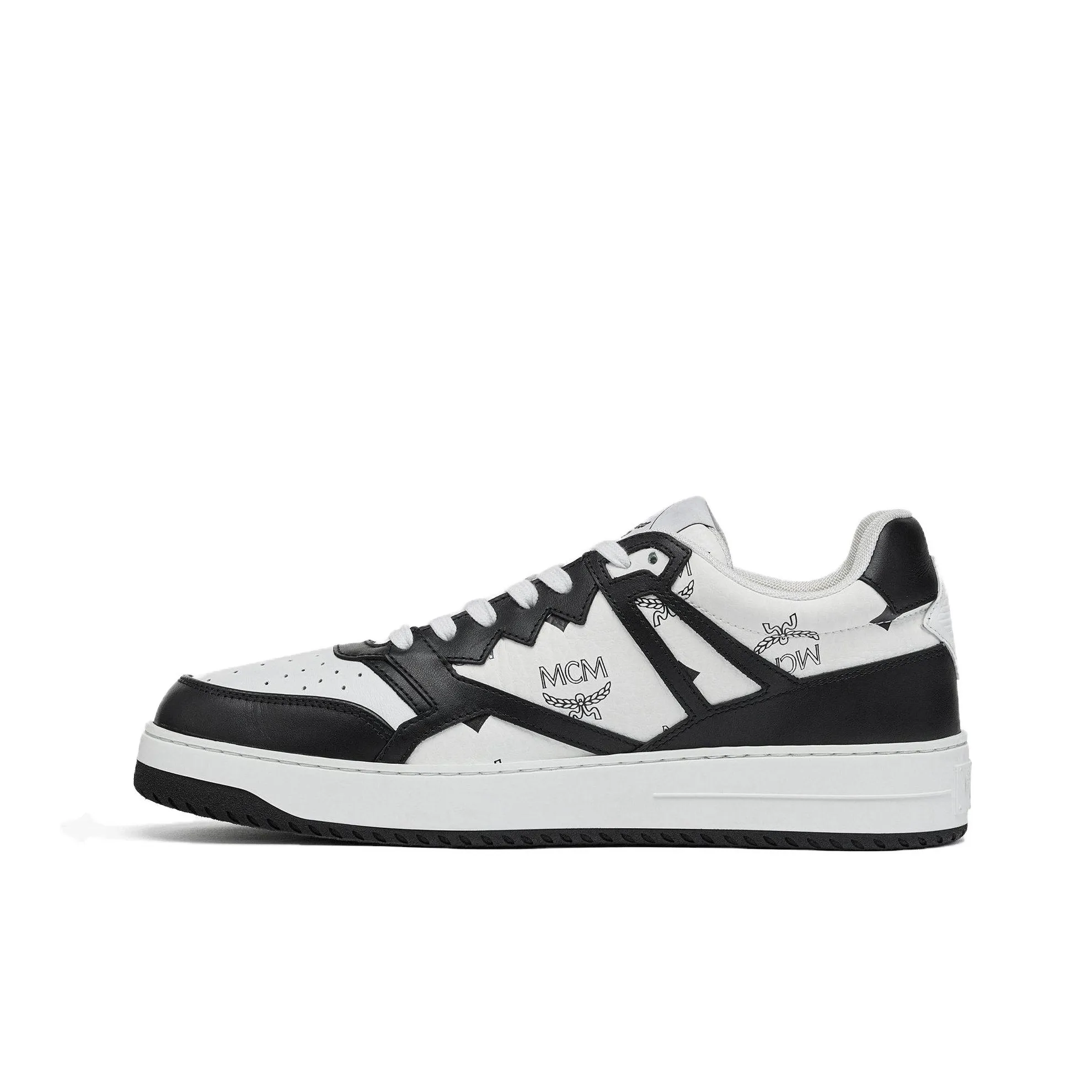 MCM Visetos Low Top Skateboard Shoes Men's Black White