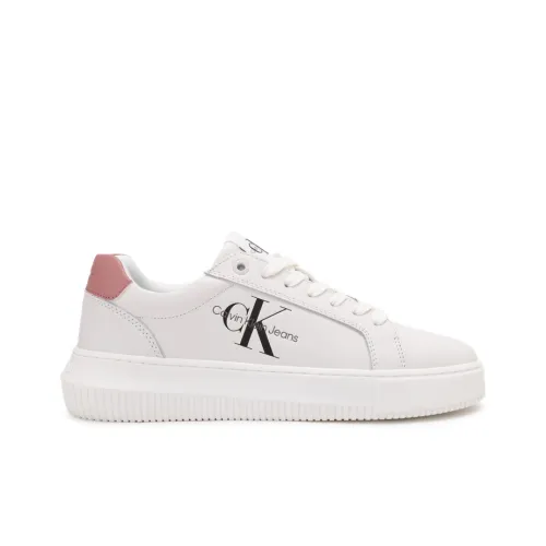 CKJ CALVIN KLEIN JEANS Кроссовки для скейтбординга Low Топ 02S Лунно-белый/Резиновый розовый Женские