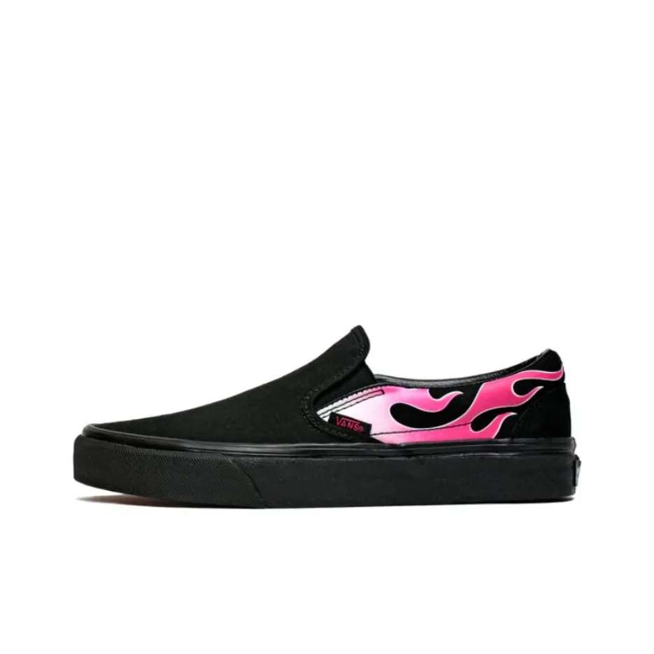 Vans Slip On Flame Neon Pink Black