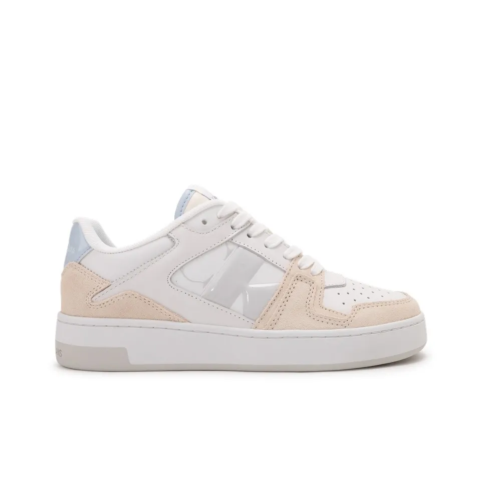 CKJ CALVIN KLEIN JEANS Low Top Skateboard Shoes Women's White Pink