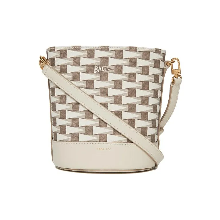 BALLY TPU Сумка-ведро сумка через плечо плечевая сумка женская серая и костяно-белая