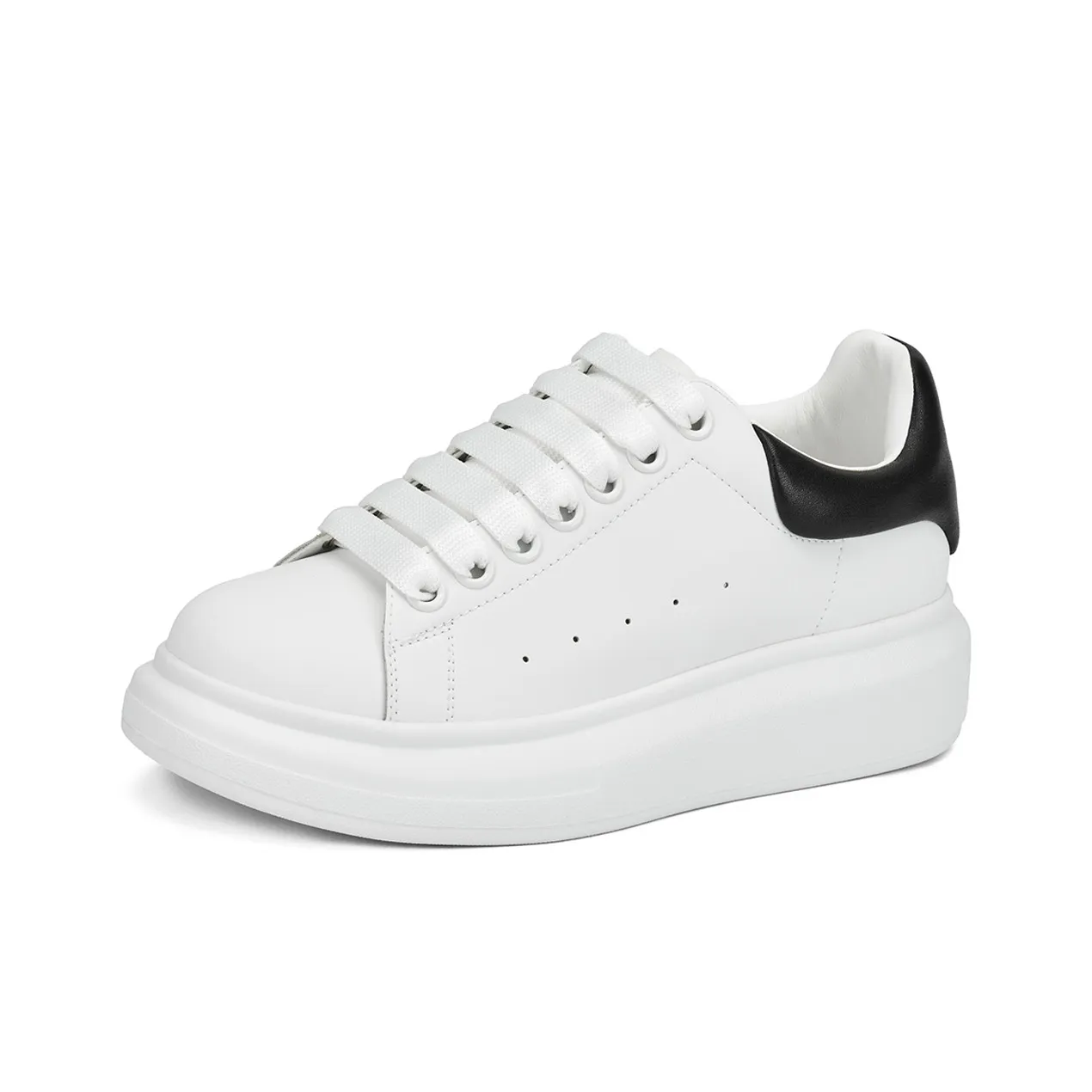GEMEIQ Classic White Black Heel Tab Stylish Skateboarding Shoes 4.5cm Women's