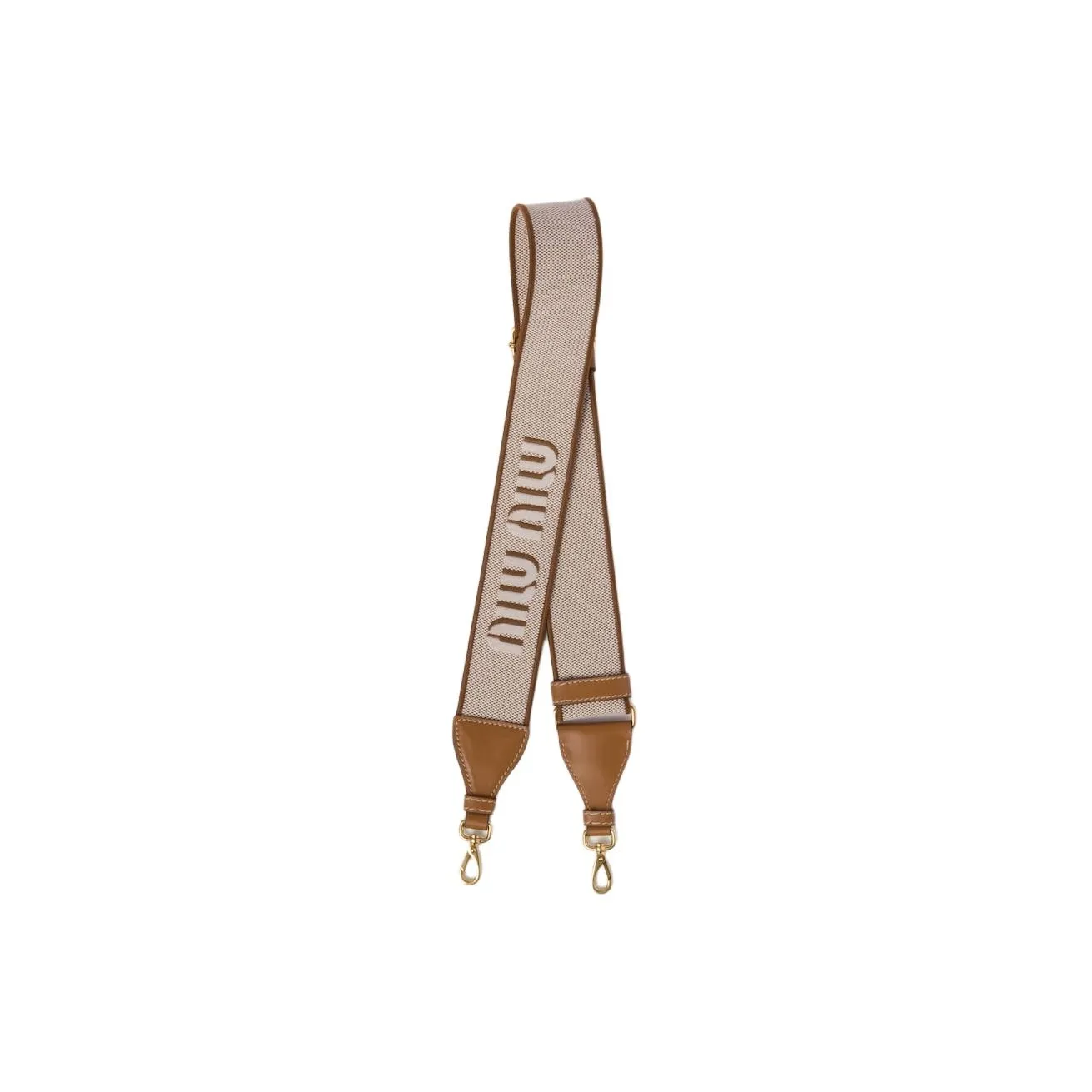 MIU MIU Ткань с кожаными вставками сумка ремень женский карамель