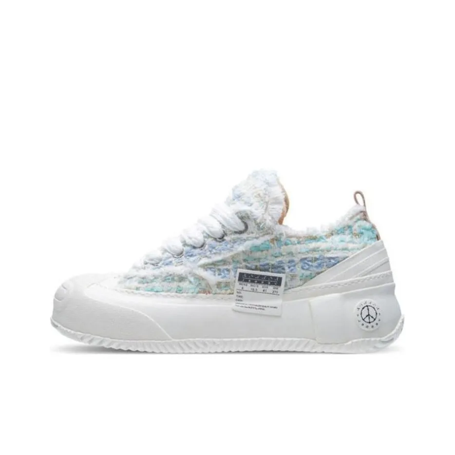 VESSEL г.O.P. MARSHMALLOW Твидовый синий Хлопковая конфета Низкий топ Кеды Унисекс Белый и синий