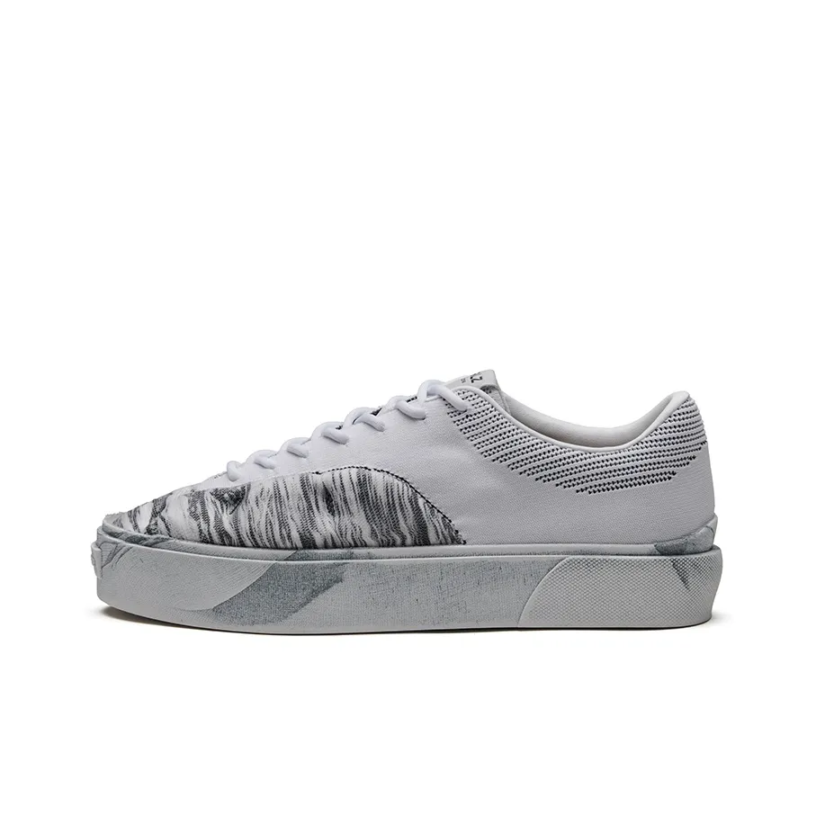 EQLZ EQUALIZER Fault GhostKnit Anti Slip Wear Resistant Low Top Skateboard Shoes Unisex Spotted White