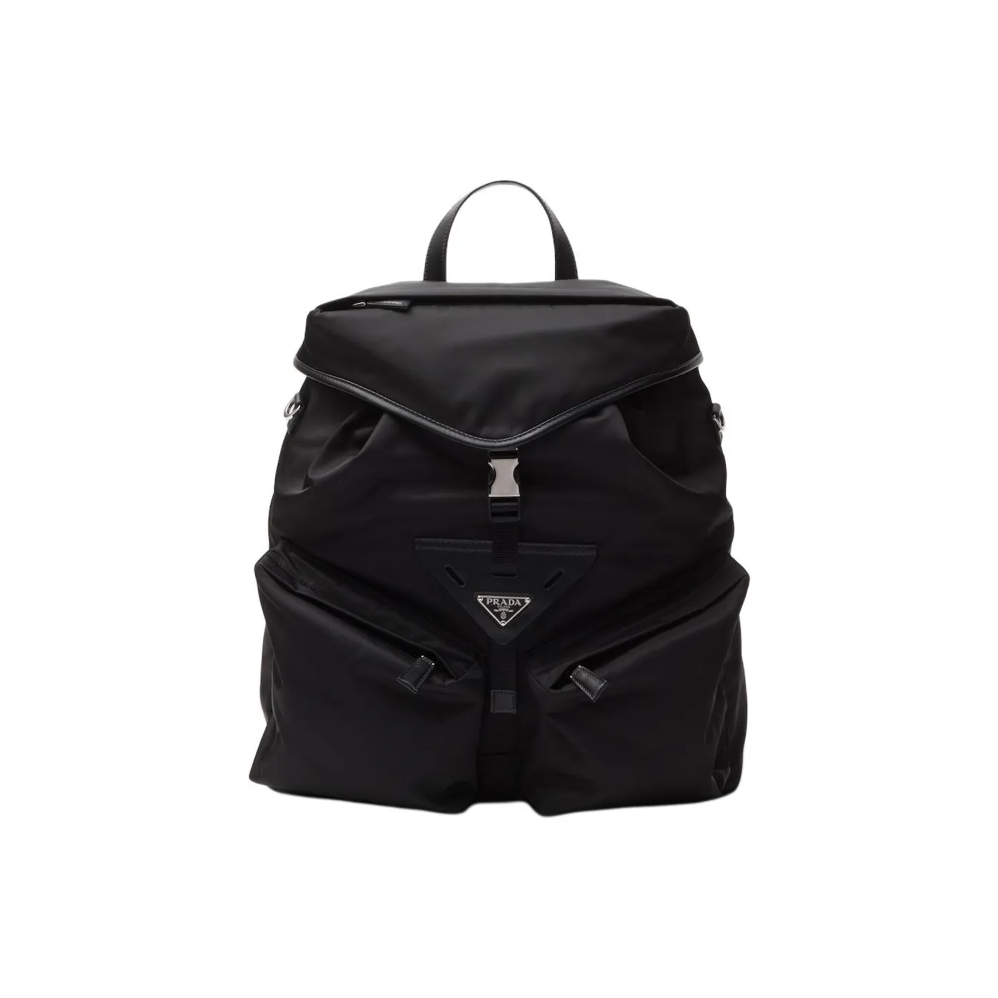 PRADA Fabric With Leather Backpack Men's Black