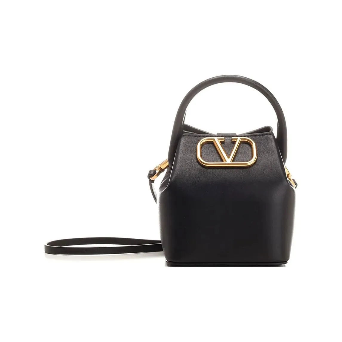 valentino ballerina Lambskin Bucket Bag, Shoulder Bag, Crossbody Bag, Handbag Regular Women's Black