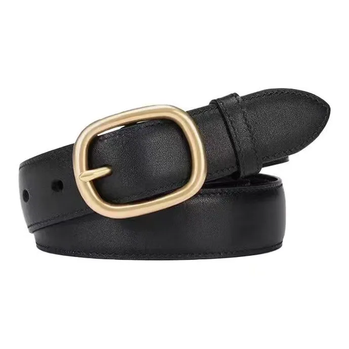 AUGTARLION Классический минималистский стиль костюм брюки с металлической застежкой кожаные ремни женский черный кофейный ширина 2,3 см