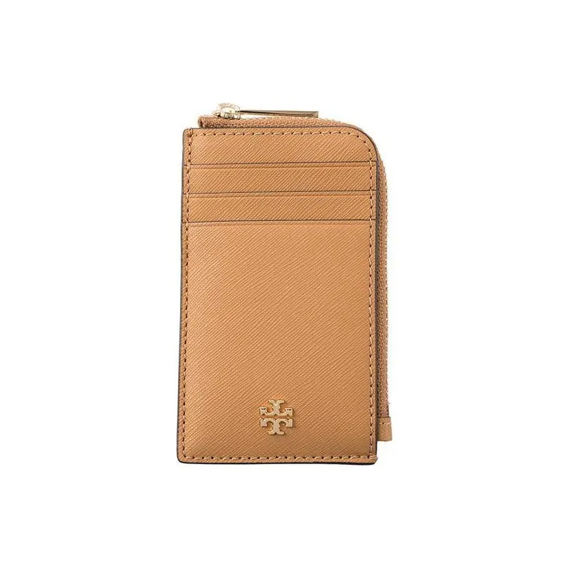 TORY BURCH Emerson Leather Card Holder Women's Brown
