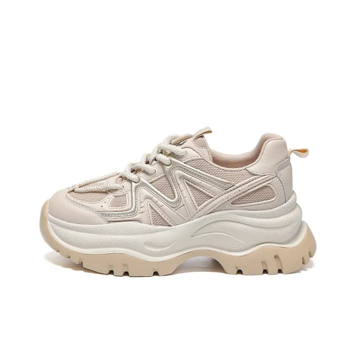 WOOS BOBO Cushioning, Breathable, Supportive, Lightweight, Height Increasing Low Top Chunky Sneakers Women's