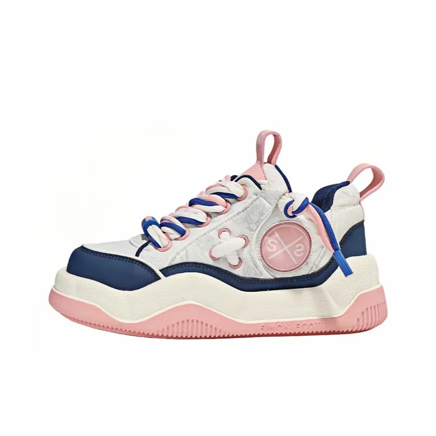 SIMON SCOTT SS XBOX Puffy Shoes Height Increasing Wear Resistant Low Top Skateboard Shoes Unisex Pink Blue