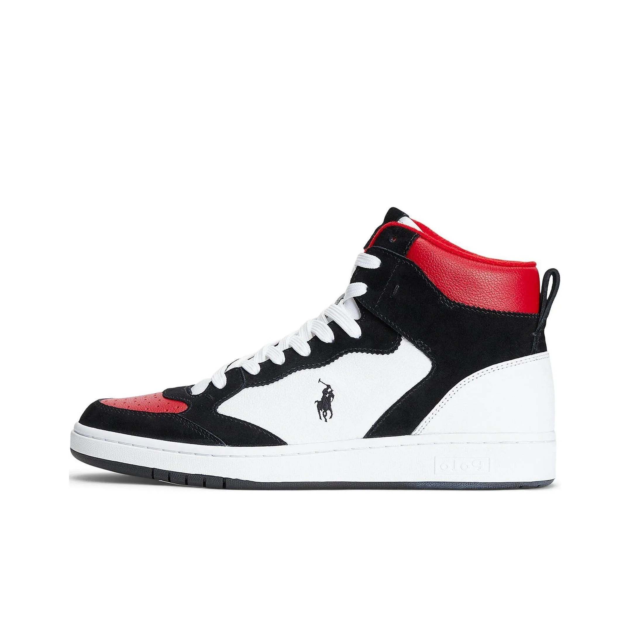 Polo Ralph Lauren High Top Skateboard Shoes Men's Black White