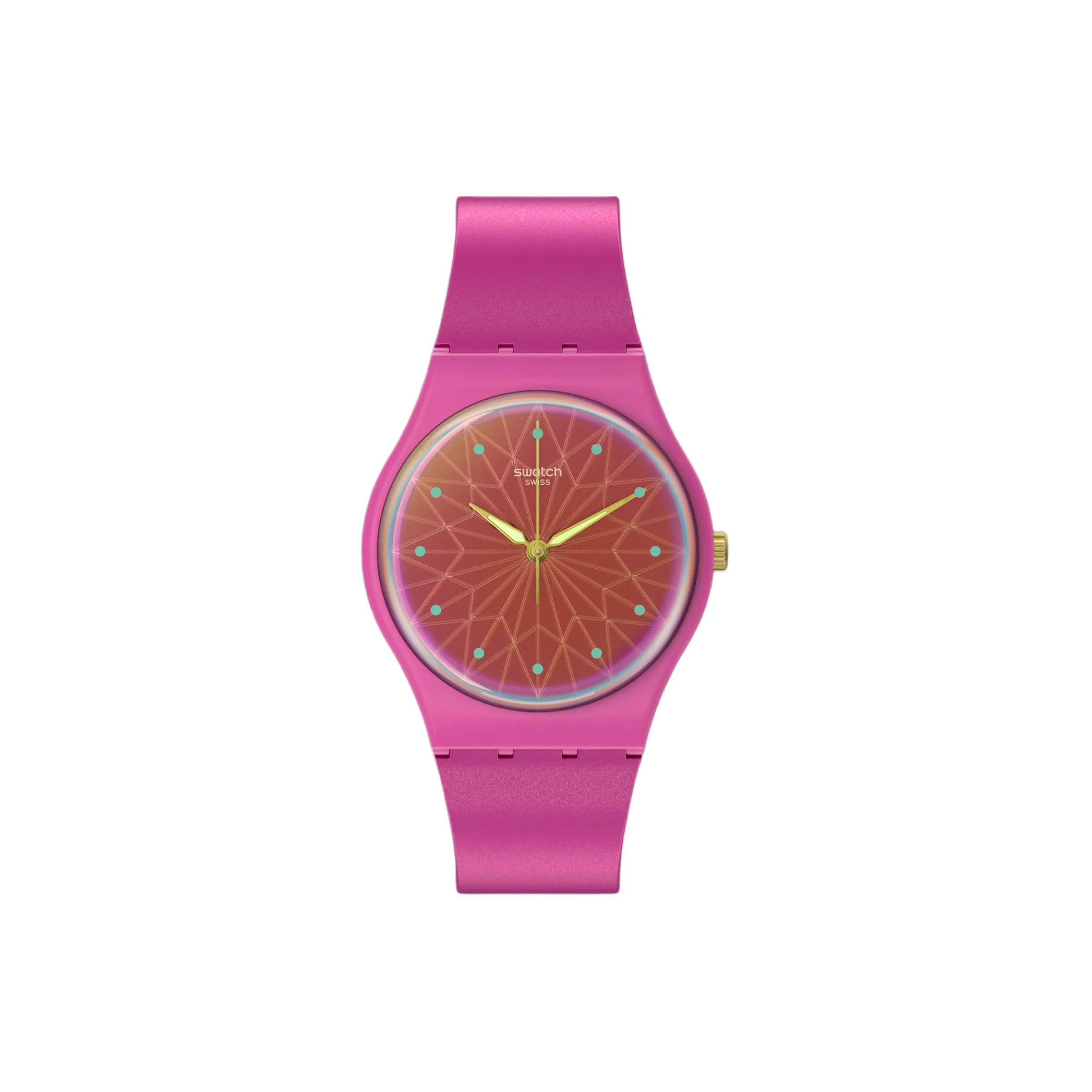 SWATCH Праздничная коллекция кварцевый механизм унисекс часы 34 мм красный циферблат биоразлагаемый материал корпус часов силиконовый ремешок