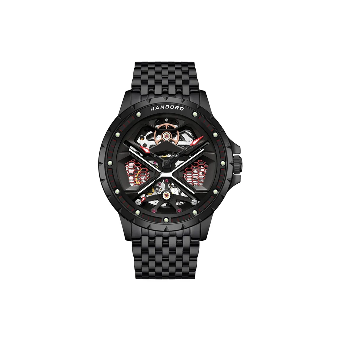 HANBORO HANBORO Collection Automatic Mechanical Movement Watch Men's Watches Cut-Out Dial HBR909.2-HH