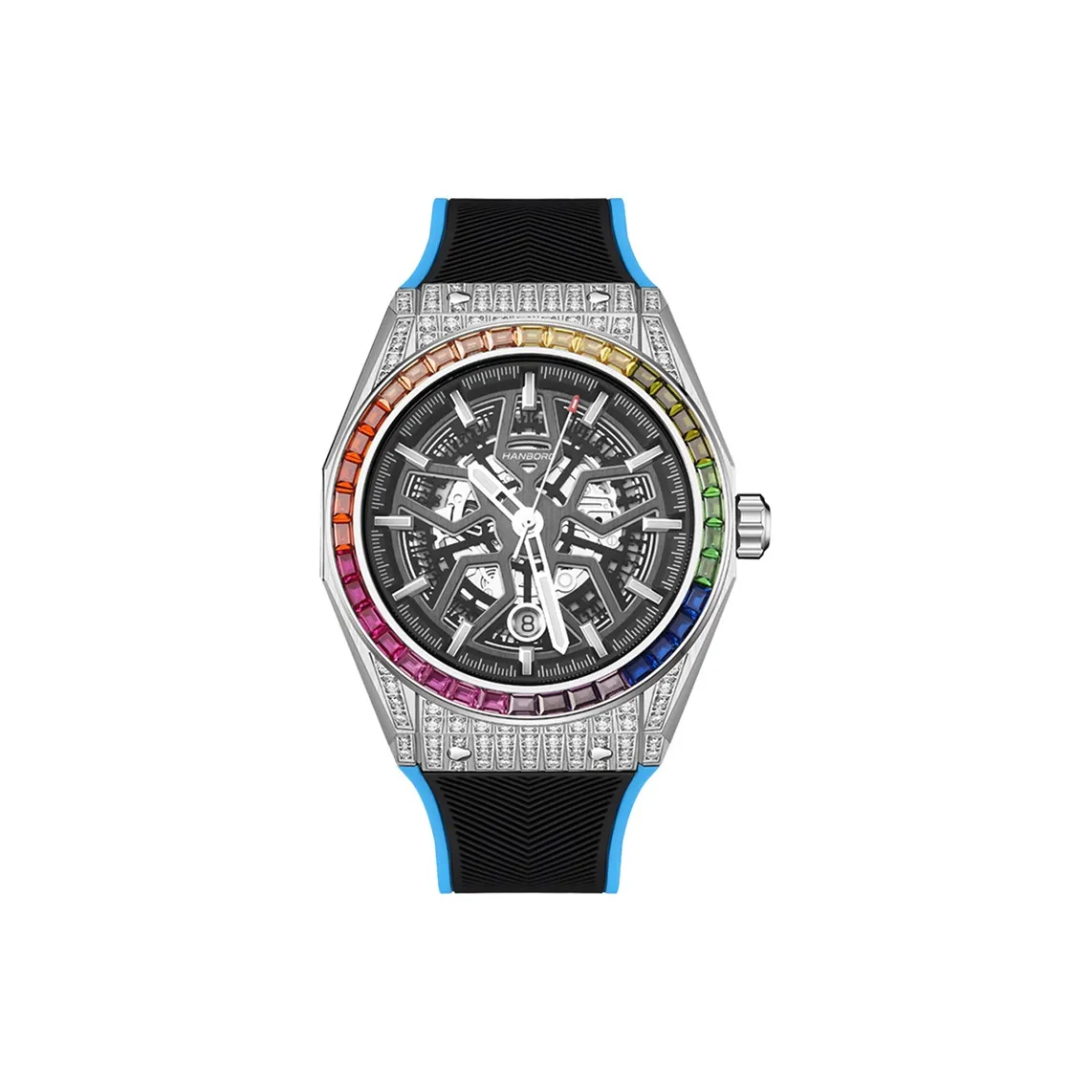 HANBORO Big Explosion Collection Automatic Mechanical Movement Watch Men's Watches Cut-Out Dial HBR9010-CL