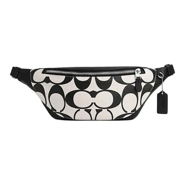 COACH Warren Cow Leather With PVC Fanny Pack Tubas Men's Chalk White & Black
