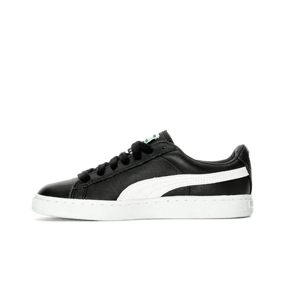 PUMA Basket Classic Lfs Износостойкий и Легкий Низкий Топ Кроссовки для скейтбординга Женские Черный Белый
