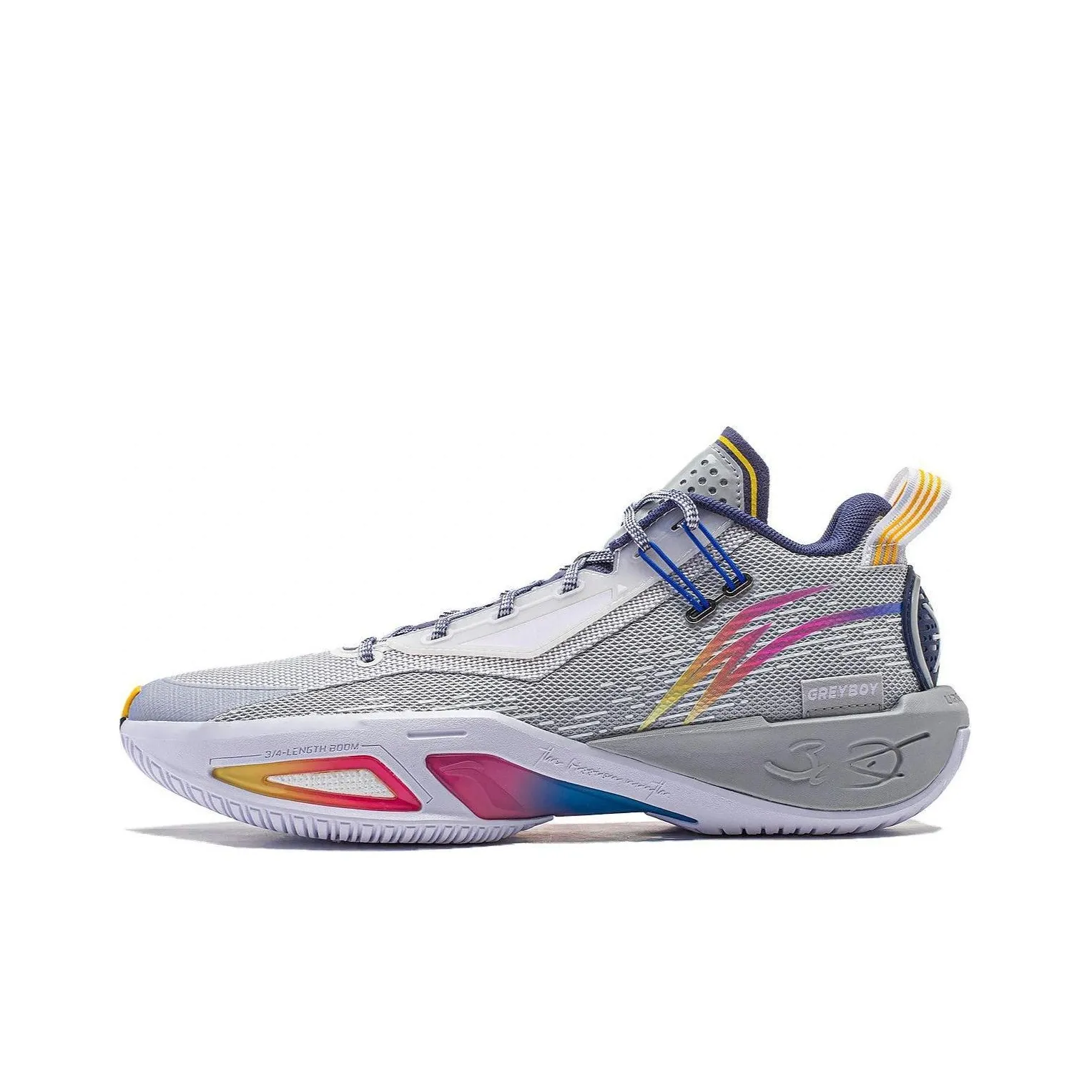 LINING Fission 9 Амортизирующие баскетбольные кроссовки с низким верхом устойчивые к скольжению мужские серые