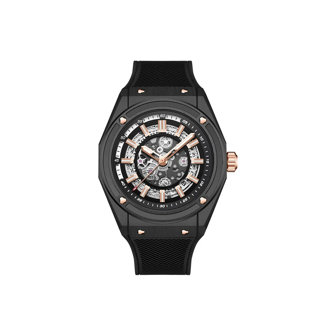 HANBORO Big Explosion Collection Automatic Mechanical Movement Watch Men's Watches Black Dial HBR9009.1 HH