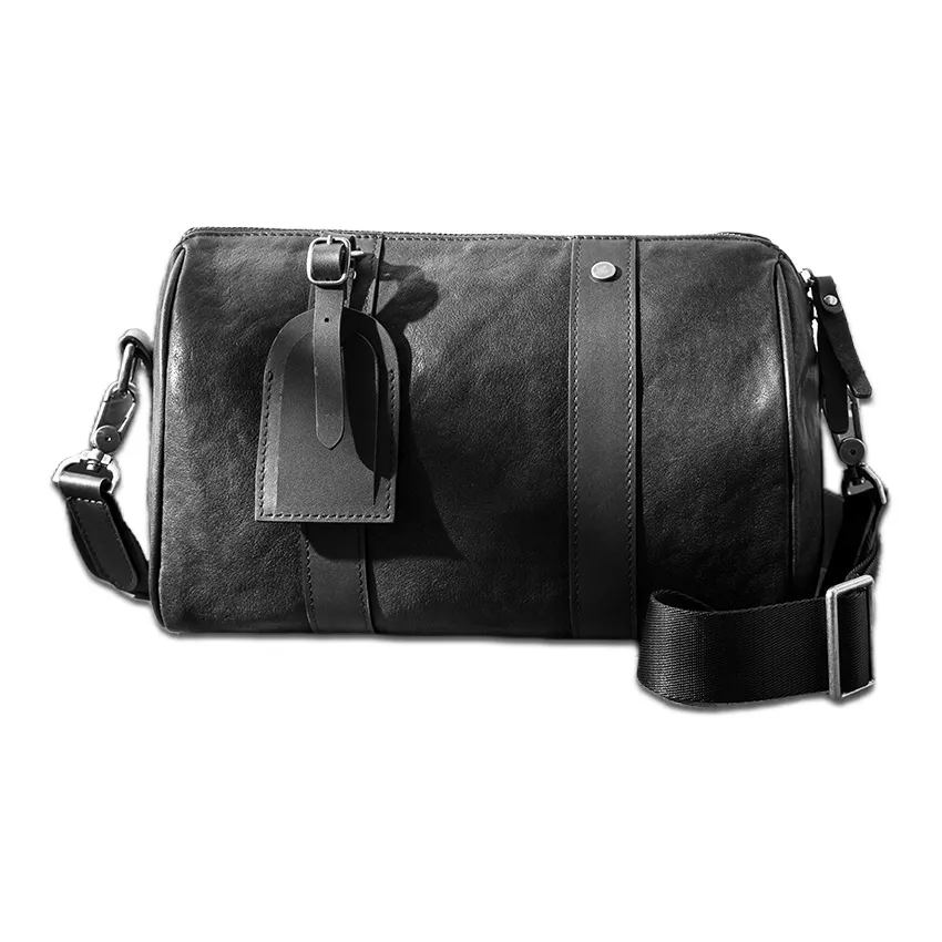 Back Step Первый слой Растительное дубление Корова Настоящая кожа Сумка-подушка Сумка через плечо Стандартная Унисекс Черный