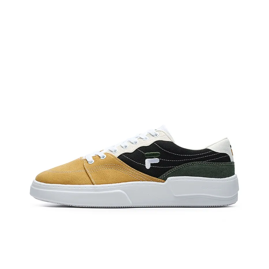 FILA FUSION FLIP Anti-Slip And Wear-Resistant Lightweight Low-Top Skateboard Shoes Men's Yellow Black