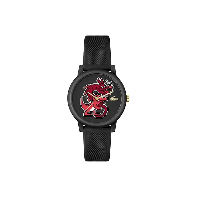 LACOSTE 12,12 Collection Наручные часы Кварцевый механизм Силиконовый ремешок 36 мм Черный циферблат Унисекс 2001378
