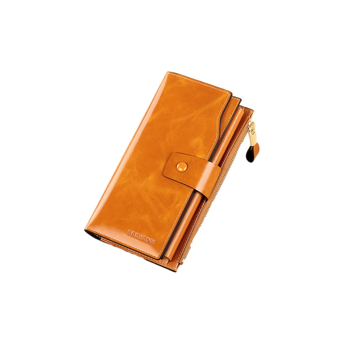 Banyanu Кошелек из коровьей кожи средний женский коричневый бордовый павлиний синий розовый красный фиолетовый черный кофейный