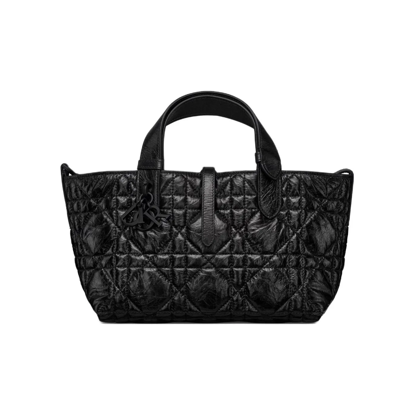 DIOR Toujours Wrinkled Cow Leather Native Handbag, Shoulder Bag Trumpets Women's Black