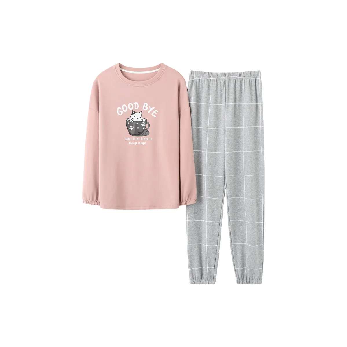 Pretty Lady Home Suit Women's Pink Gray