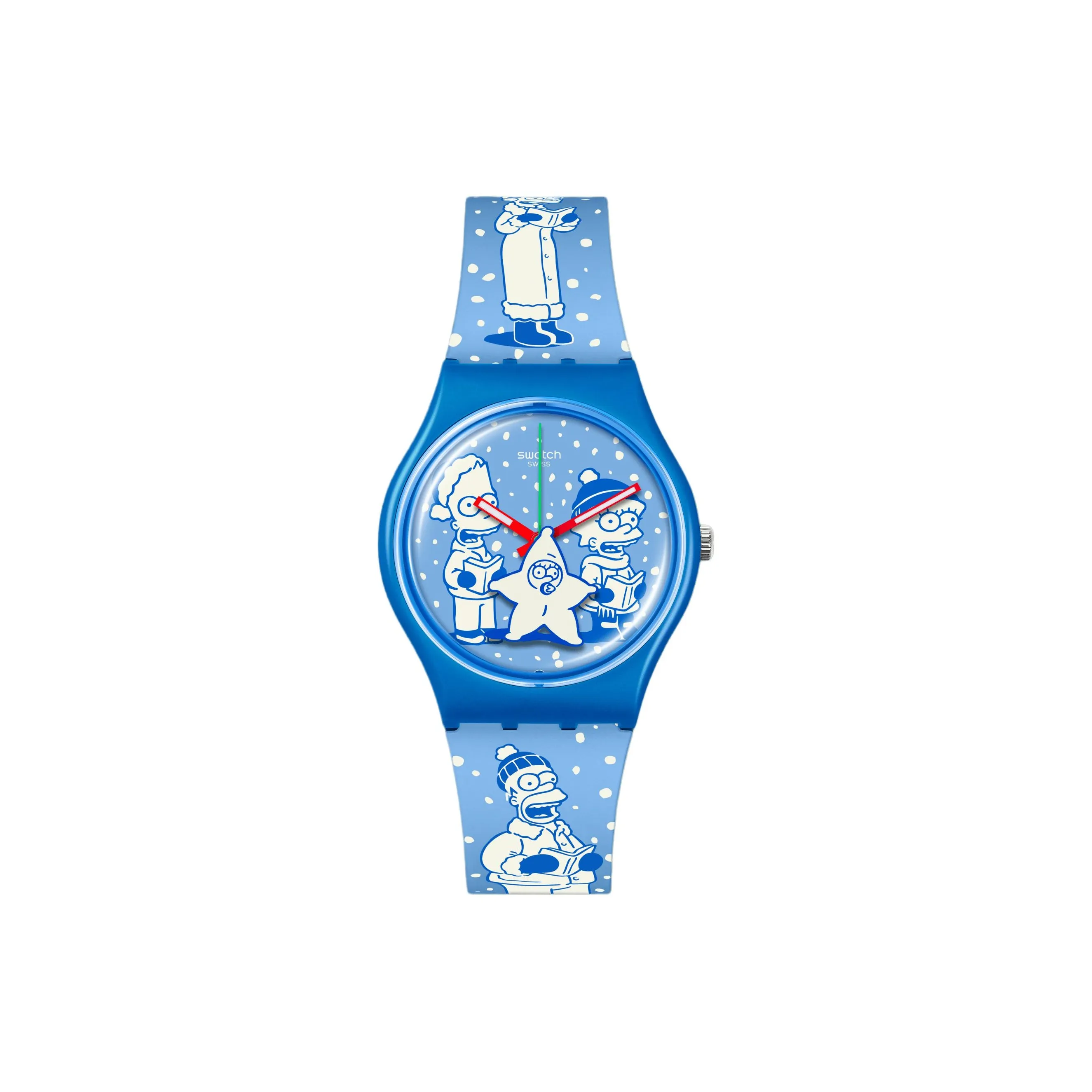 SWATCH THE SIMPSONS COLLECTION Кварцевый механизм Унисекс Часы 34 мм Синий циферблат