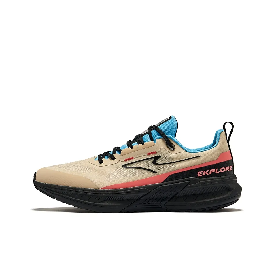 Erke Siye Pro Cushioned Slip-Resistant Low-Top Running Shoes Men's Oat Swim Pool Blue
