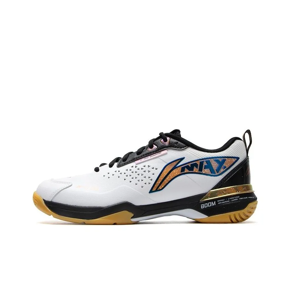 LiNing MAX Slip Resistant Breathable Low Top Badminton Shoes Unisex White/Black