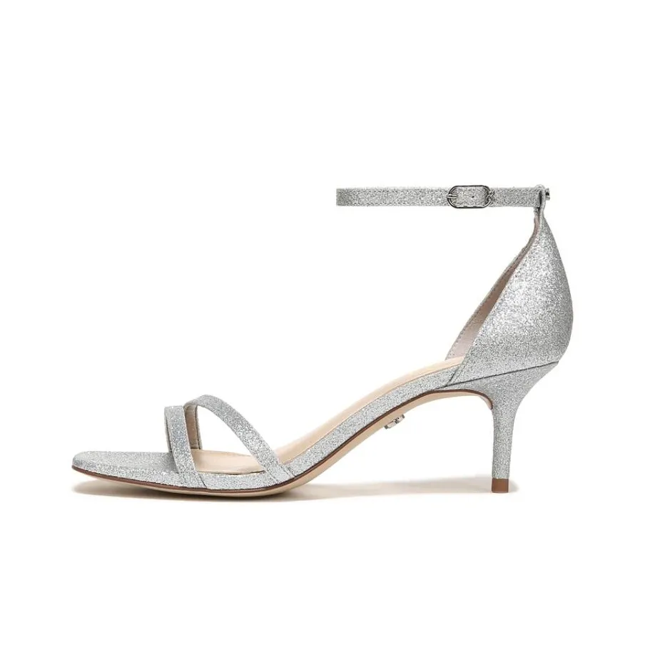 SAM EDELMAN One Ремень Сандалии 6 см Женские Серебряные