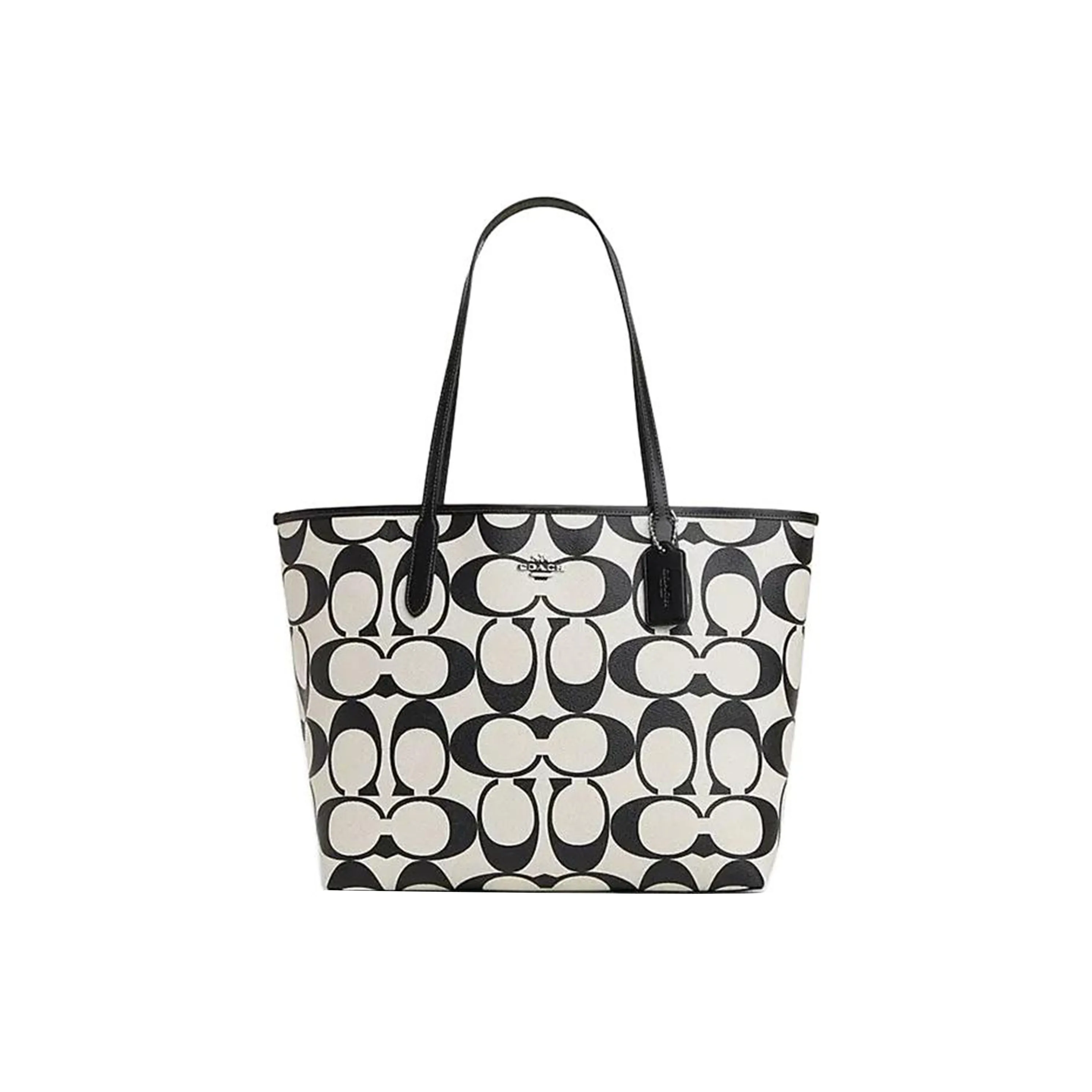 COACH Городская сумка из ПВХ сумка-тоут сумка для покупок сумка через плечо женская серебряная фурнитура и меловый разноцветный