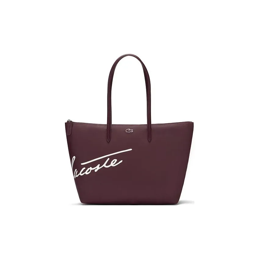LACOSTE PVC Тоут Сумка Сумка для покупок Сумка Сумка через плечо Большая Женская Бордовая