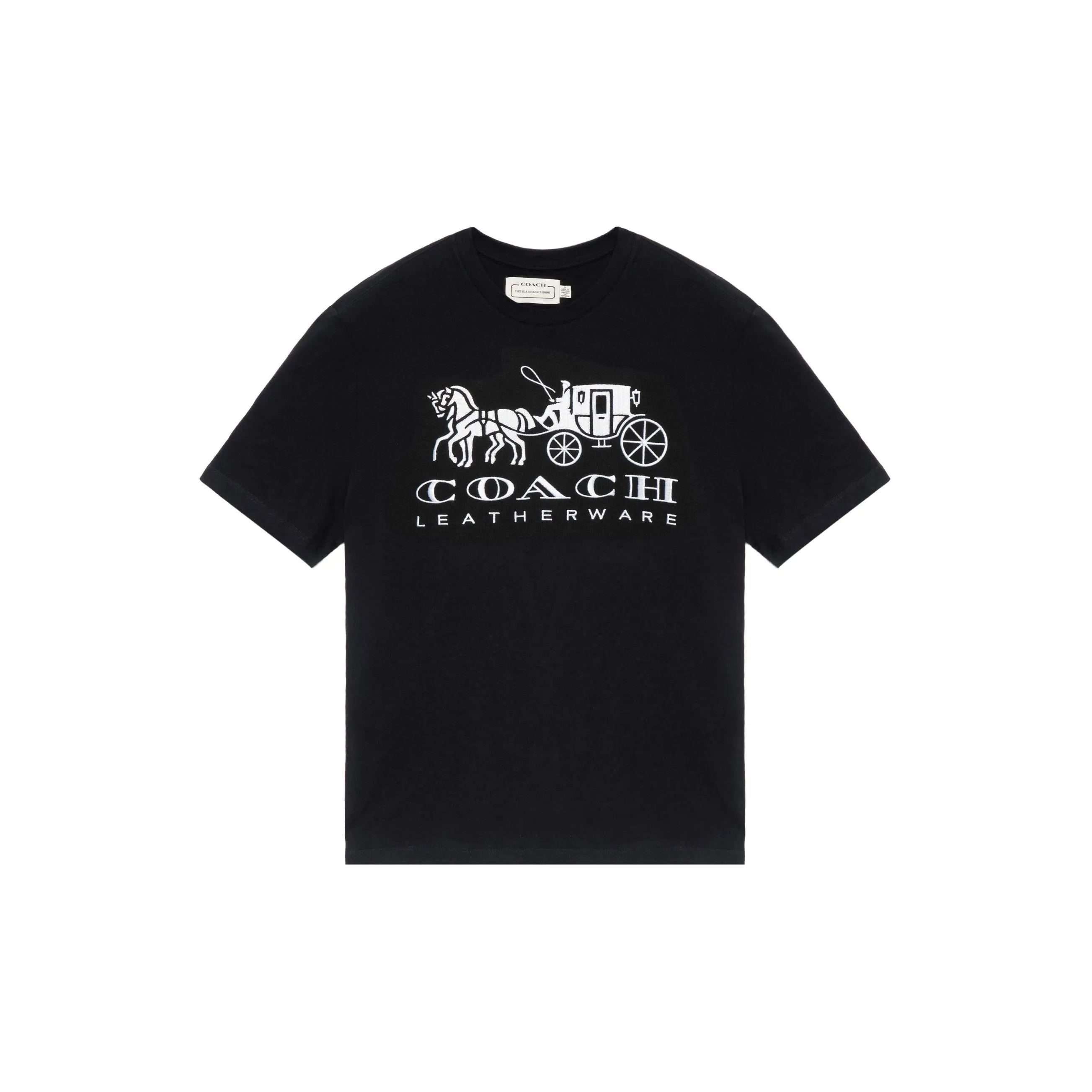 COACH Drop Shoulder Sleeve T Shirt Women's Black