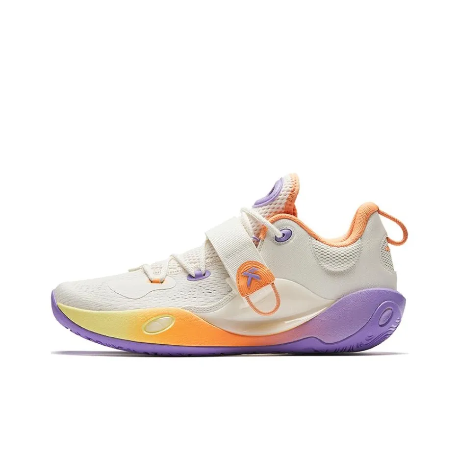 ANTA Splash 6LITE Амортизирующие баскетбольные кроссовки с противоскользящим покрытием цвет слоновая кость Cloud Brocade апельсин