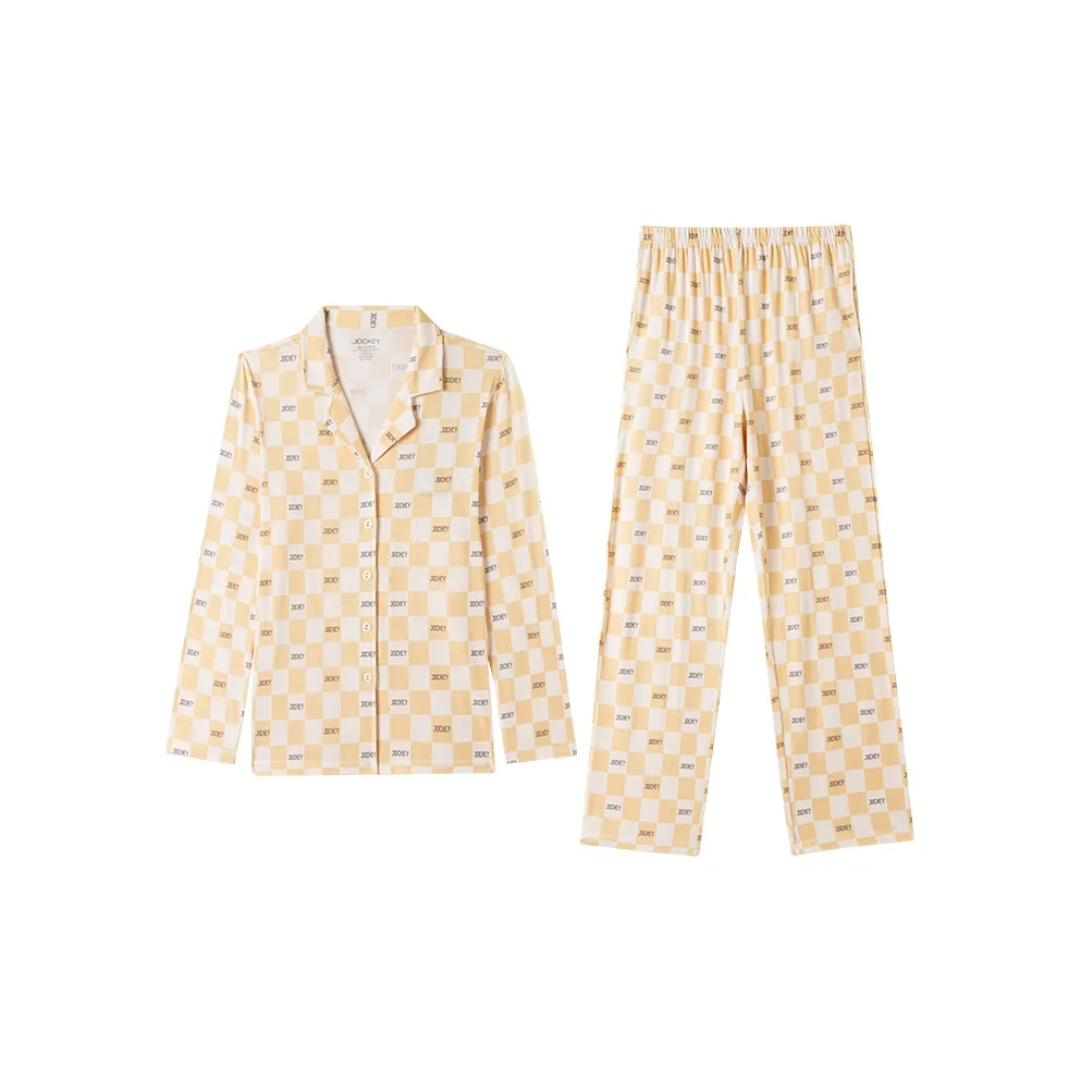 JOCKEY Pajama Set Women's Yellow Plaid