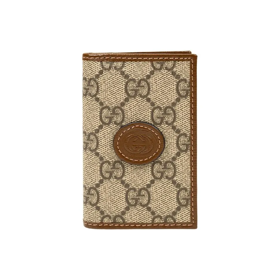 GUCCI GG Supreme Холст Кошелек Мужской Бежевый