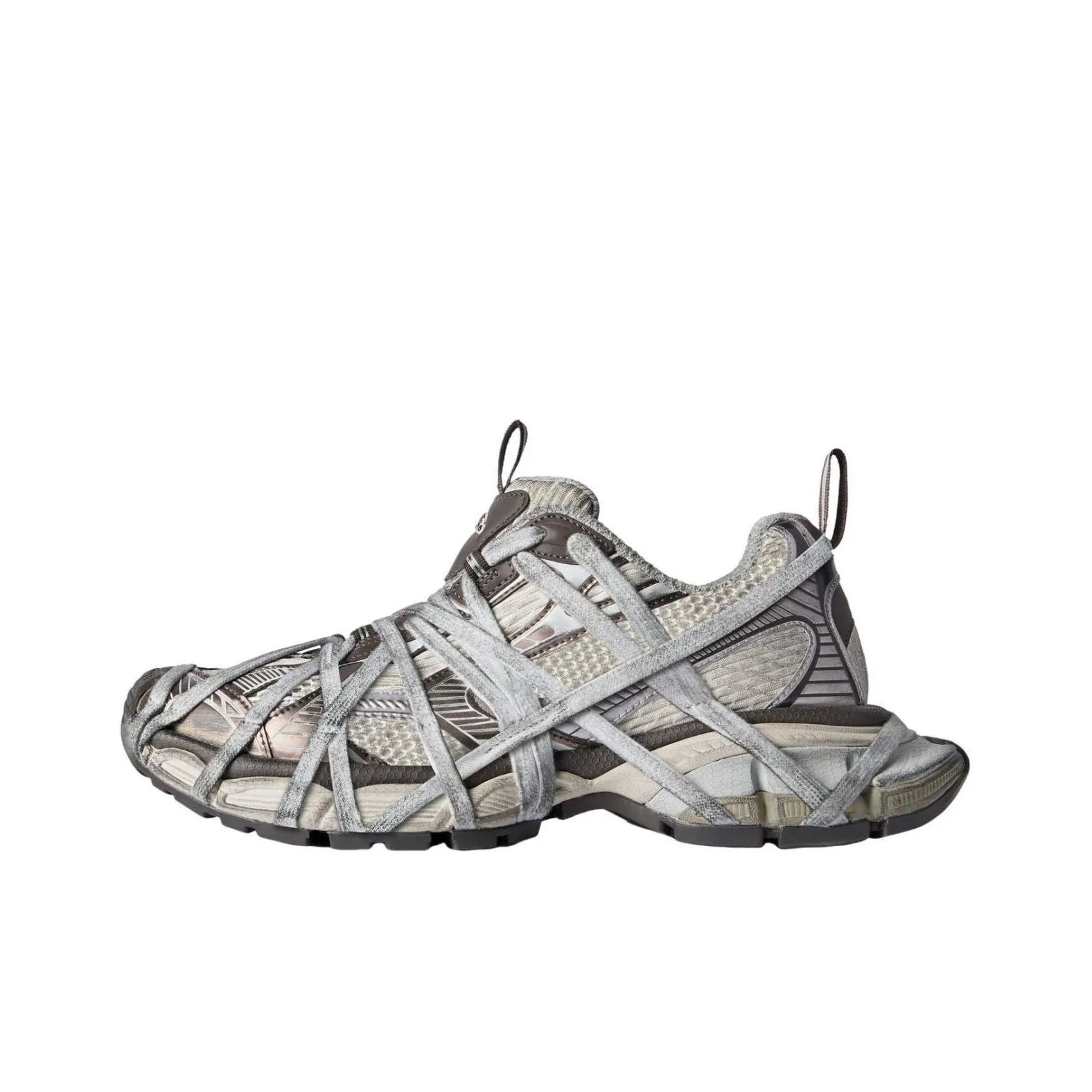 Balenciaga 3XL Extreme Lace Sneakers 'Brown Grey Beige Mesh And Polyurethane'