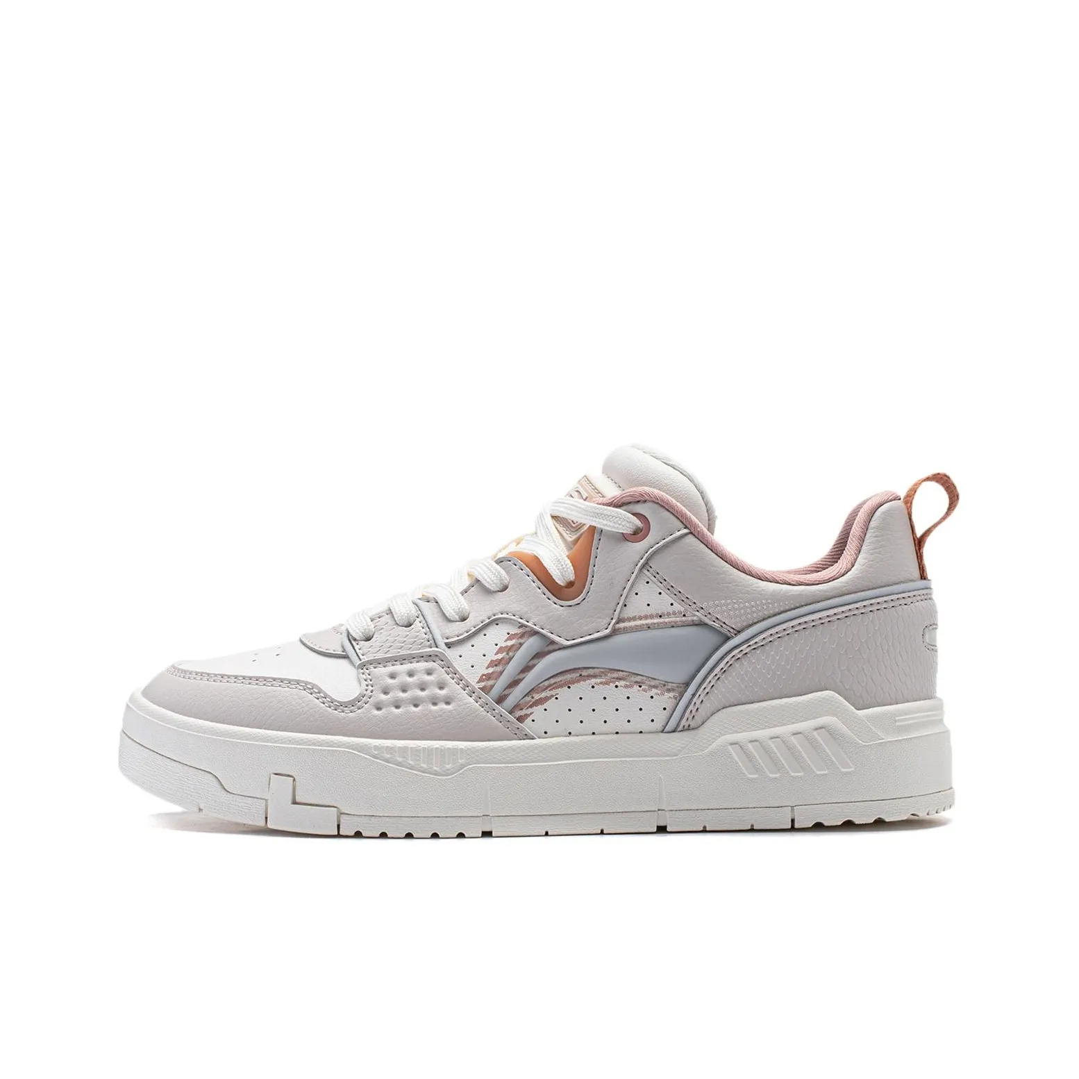 LiNing Common 80s Slip-Resistant Cushioning Low-Top Skateboard Shoes Women's Gray White
