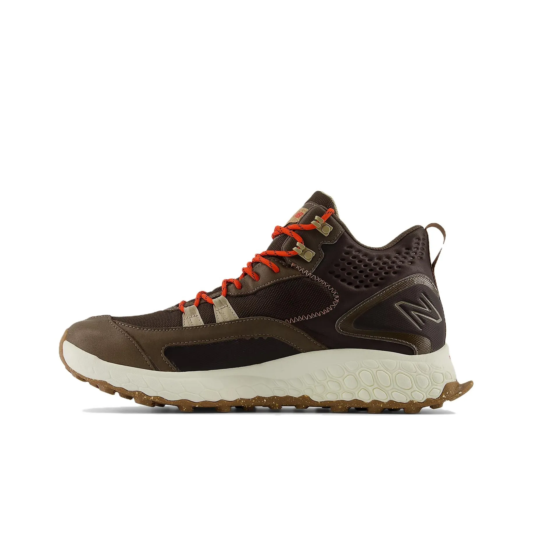 New Balance Fresh Foam X Hierro Mid Gore Tex Dark Mushroom Black Coffee Neo Flame