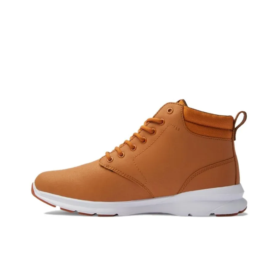 DC Shoes Cushioned Slip Resistant High Top Casual Shoes Men's Brown Yellow