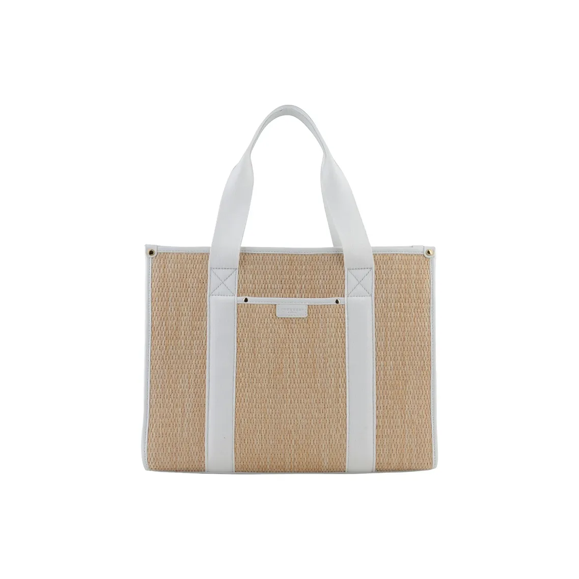 POURCHET Растительный материал Соломенное плетение Ротанг Тоут Сумка Сумка Сумка через плечо Плетеная сумка Большая Женская Белая Песочно-желтая