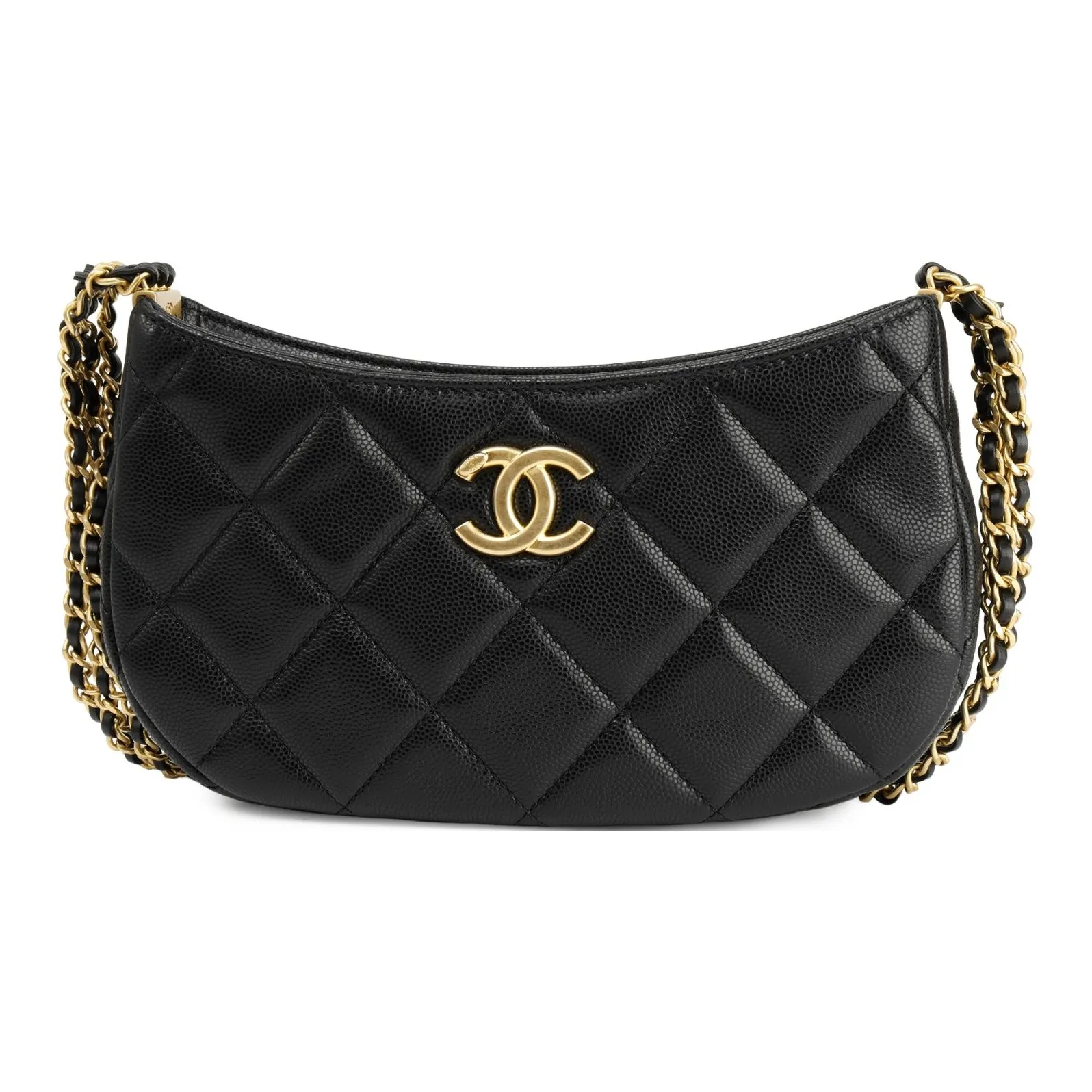 CHANEL Cow Leather One Shoulder Handbag Women's Black